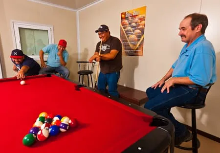 Recreation rooms for connecting with friends and colleagues