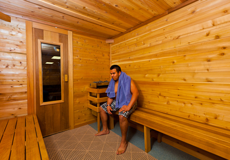 Rest and relaxation in the sauna