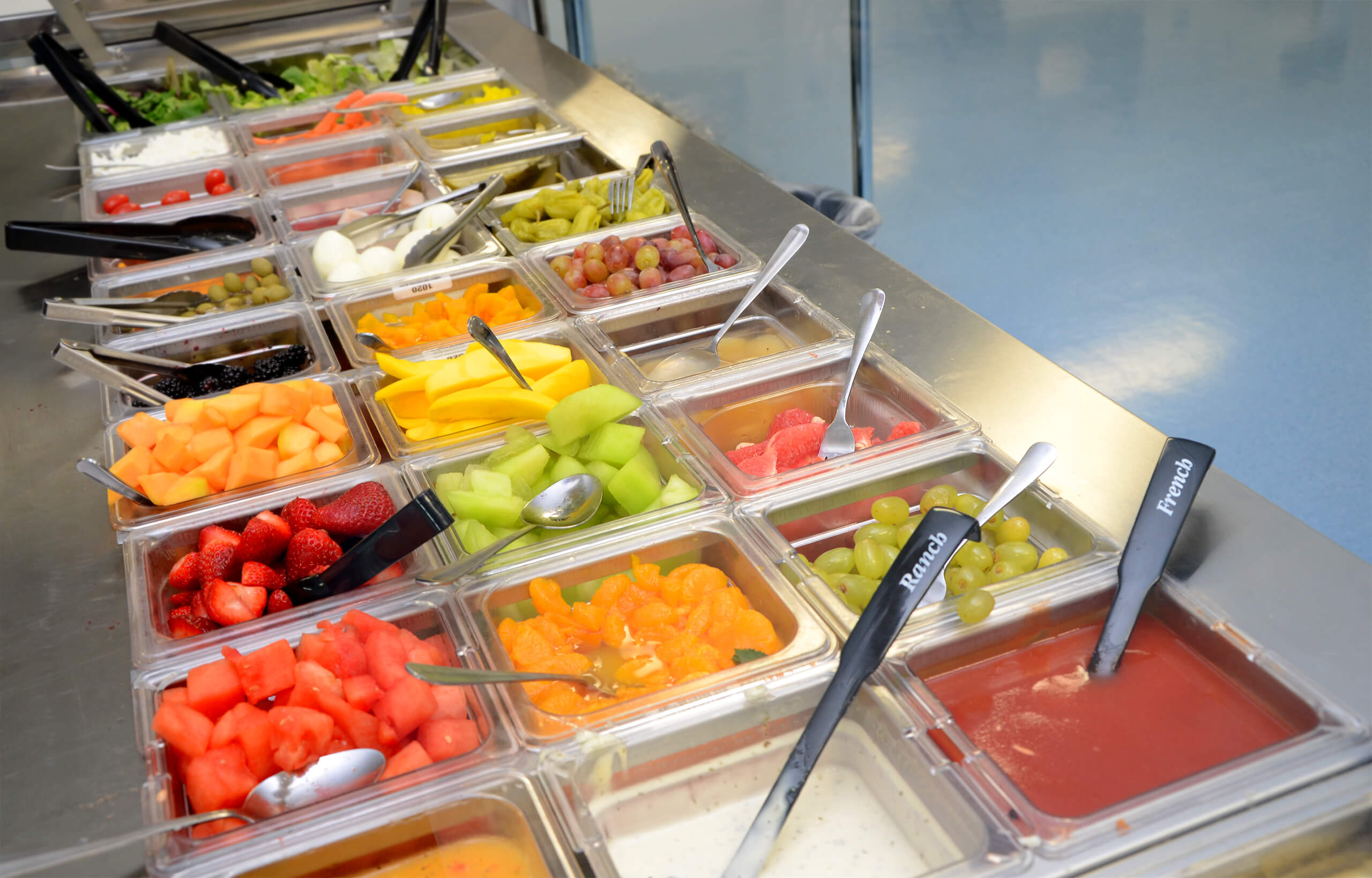 Fresh fruits and veggies, and a wicked-good salad bar.